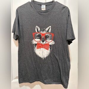 Port Authority Charcoal Tee with Fox Graphic
